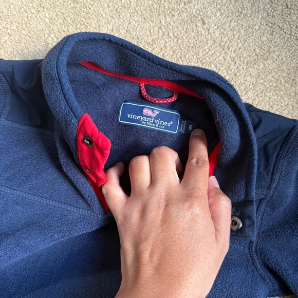 Vineyard Vines Fleece Dark Blue Pullover Sweater - Picture 3 of 3